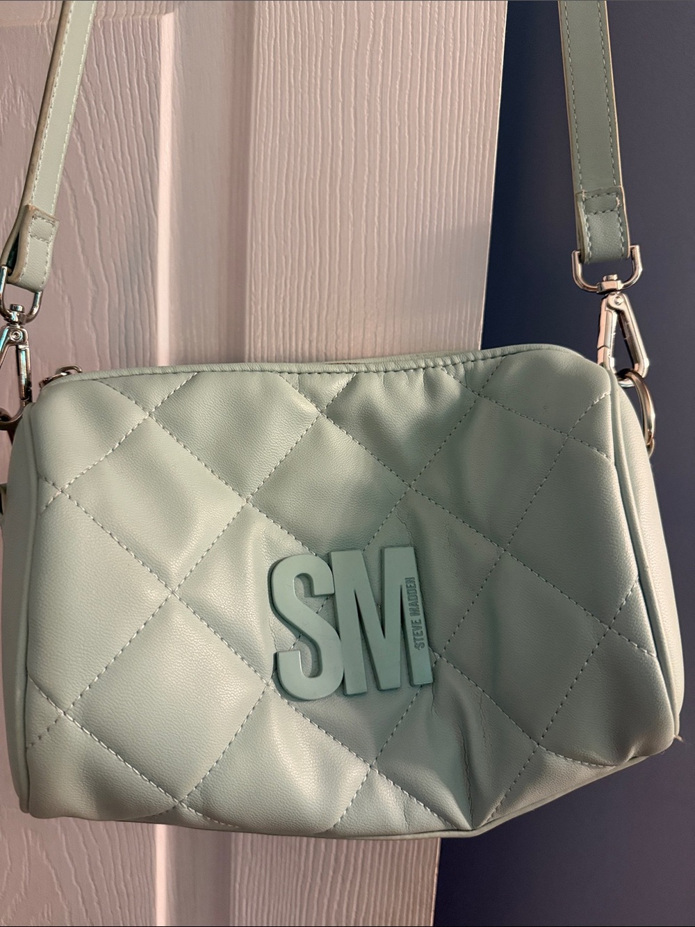 Steve Madden Quilted Crossbody Bag in Sage Green